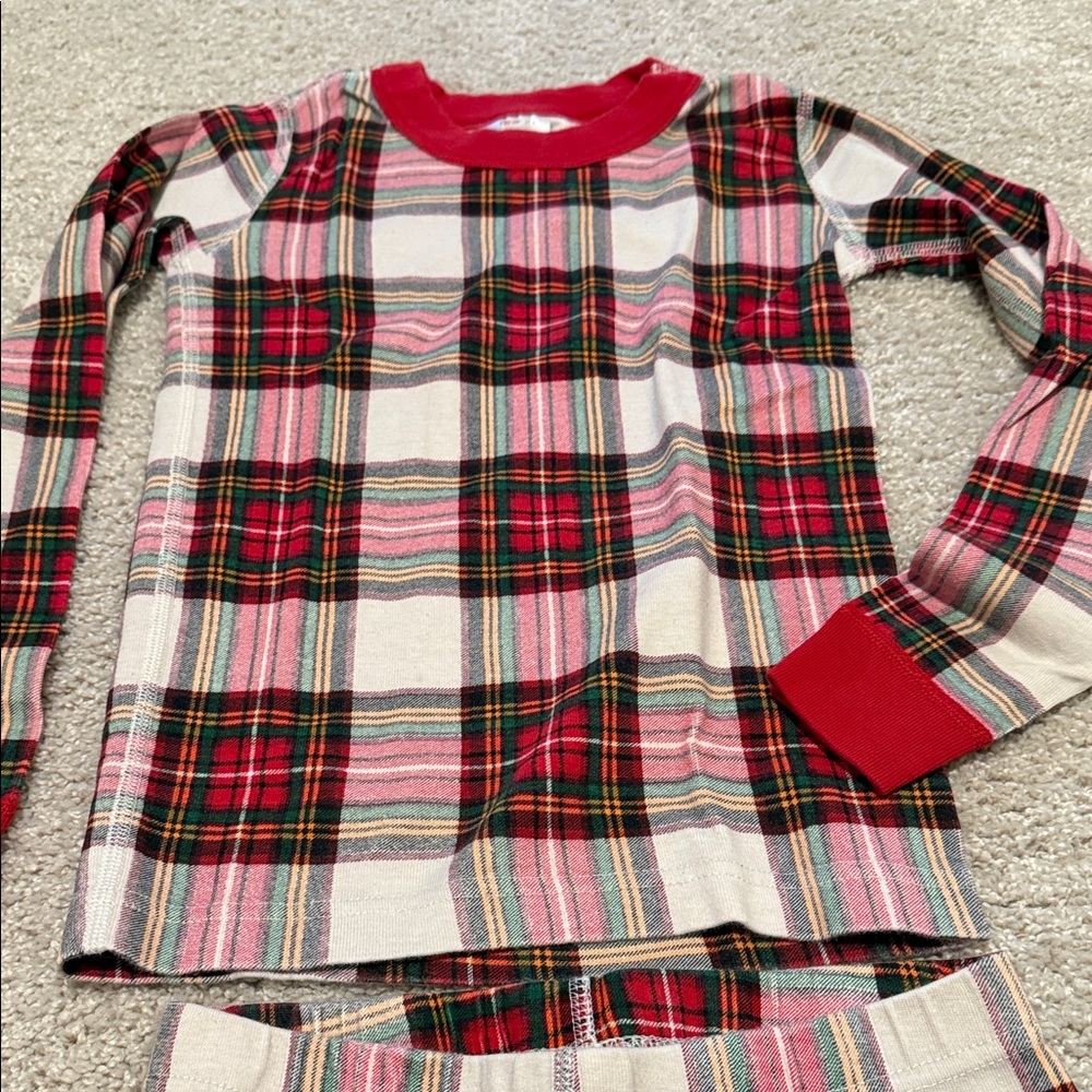 Hanna Andersson Plaid Kids Pajamas - Red and White size 8 - Picture 2 of 6